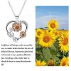 DaDa Mother's Day Unique Sunflower Bee Pendant Chain Gold and Silver Heart Mom Fashion Jewelry Necklace