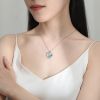 DaDa2024 hot sale blue zircon turtle pendant necklace silver heart-shaped necklace female birthday gift exquisite jewelry gift for mother