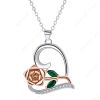 DaDa heart-shaped rose love you forever clavicle necklace pendant fashion jewelry pendant customized girlfriend fashion gift