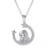 DaDa Wholesale Necklace Fashion Necklace OEM/ODM Customized Products Pendant Zircon Girls Crescent Moon Charm Necklace