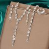 DaDa Hot Sale Jewelry Set Fashion Wedding Tassel Silver Necklace Earrings Bracelet Ring Set