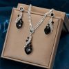 DaDa High-end hot sale, light luxury temperament, heart-shaped crystal rhinestone set, necklace, earrings, full diamond jewelry set chain