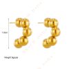 DaDa Popular retro metal simple high-end temperament cold wind titanium steel U-shaped small bead accessories versatile earrings