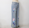 Women Trendy Print Straight Leg Jeans With butterfly-print