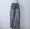 Latest Design Y2K Straight Jeans with cargo Packets