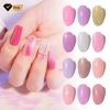 12 colors Brocade Rubber Fiber Base Coat Gel Nail Polish