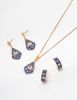 925 silver Zircon Enamel Earrings/Necklace