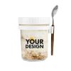 350ml Overnight Oatmeal Jar With Lid And Spoon