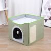 Cat House With Fluffy Ball And Scratcher