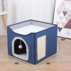 Cat House With Fluffy Ball And Scratcher