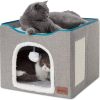 Cat House With Fluffy Ball And Scratcher