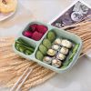 3 Compartment Reusable Wheat Straw Bento Lunch Box