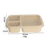 3 Compartment Reusable Wheat Straw Bento Lunch Box