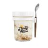 350ml Overnight Oatmeal Jar With Lid And Spoon