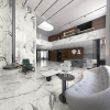 Marble Look White Newport 120x180cm Porcelain Ceramic Tiles For Floor and Wall Glossy Full Body Large Format