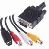 VGA to S-Video Cable + 3 RCA (AV) Cables / VGA to S-Video Terminal Cable, VGA to AV 