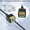 Mini USB Quick-Connect Solderless Connector Short Cable, Mini USB Male to 5 - pin Crimp