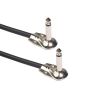 15CM Black Nickel-Plated Double-Shielded Noise-Cancelling 6.35 Monophonic Male-to-Male Elbow Guitar Effects Pedal Cable