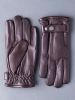 Classic Brown Leather Winter Gloves