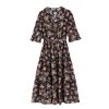 Women's Silk Floral Dress - French Style Summer Maxi Dress