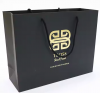 Luxury Gold Foil Stamping Custom Bags Logo Shopping Black Cardboard Paper Bags With Your Own Logo