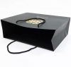 Luxury Gold Foil Stamping Custom Bags Logo Shopping Black Cardboard Paper Bags With Your Own Logo