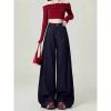 Plus-Size Retro American Jeans for Women, Autumn New Arrival  Loose High-Waisted Straight-Leg Wide-Leg Pants for Curvy Girls, Slimming and Floor-Dragging Style