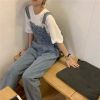 Bestselling Women's Distressed Denim Overalls Trendy Washed Jeans Jumpsuit