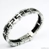 Men 316L Titanium Steel Cross Bangle Bracelets W12