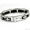 Men 316L Titanium Steel Cross Bangle Bracelets W12