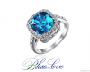 3Carats Blue Crystal Stone Wedding&Engagement Rings R13