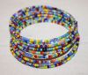 MAASAI BEADED COIL SPRING BRACELET BANGLE