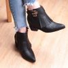 Inner heel pointed toe booties