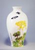 Oriental High Quality Bone porcelain flower vase, decorated by Chinese ink painting in Decal ceramic, by Qi Fu