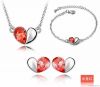Red Love Whispers  Crystal  Alloyed Necklace Earring Bracelet