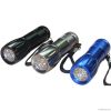 Bowling shape aluminum 9 LED flashlight torch
