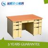 Wooden top metal frame office table computer desk with drawer cabinet
