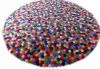 Multicolored Felt ball rug
