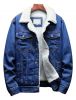 Top Trendy Wholesale Custom Made High Quality Men's Denim Jacket With Sherpa Fur Inside Customized Design Denim Jacket for Men's