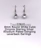 Cubic Zirconia Sterling Silver Rhodium Plated Dangling Leverback Earrings