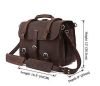 Men Large 17" Genuine Saddle Leather Messenger Bags Briefcase Laptop Backpack