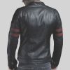 NEW MEN GENUINE SHEEP LEATHER BLACK SLIM FIT BIKER STYLE JACKET