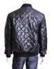 MEN BLACK MOTO QUILTED BOMBER LEATHER BIKER JACKET ALL SIZES