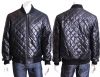 MEN BLACK MOTO QUILTED BOMBER LEATHER BIKER JACKET ALL SIZES