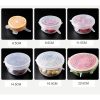 100% food grade free reusable flexible 6 Pcs silicone stretch lids
