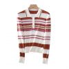 2026 Lady's Sweatshirt Knit Pullover Lapel collar
