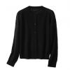 2026 Lady's Woollen Sweater Crew neck Button-up cardigan