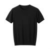 2026 Men's Woollen T-Shirt Solid Color Crewneck Short-sleeved Top