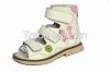 Leather Children orthopedic sandal with extra depth and removable orthopedic insole