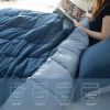 Queen quilts Reversible No-Shrink Blue Queen Comforter Set with Stays Fluffy Ultra Soft All-Season, Machine Washable Duvet 